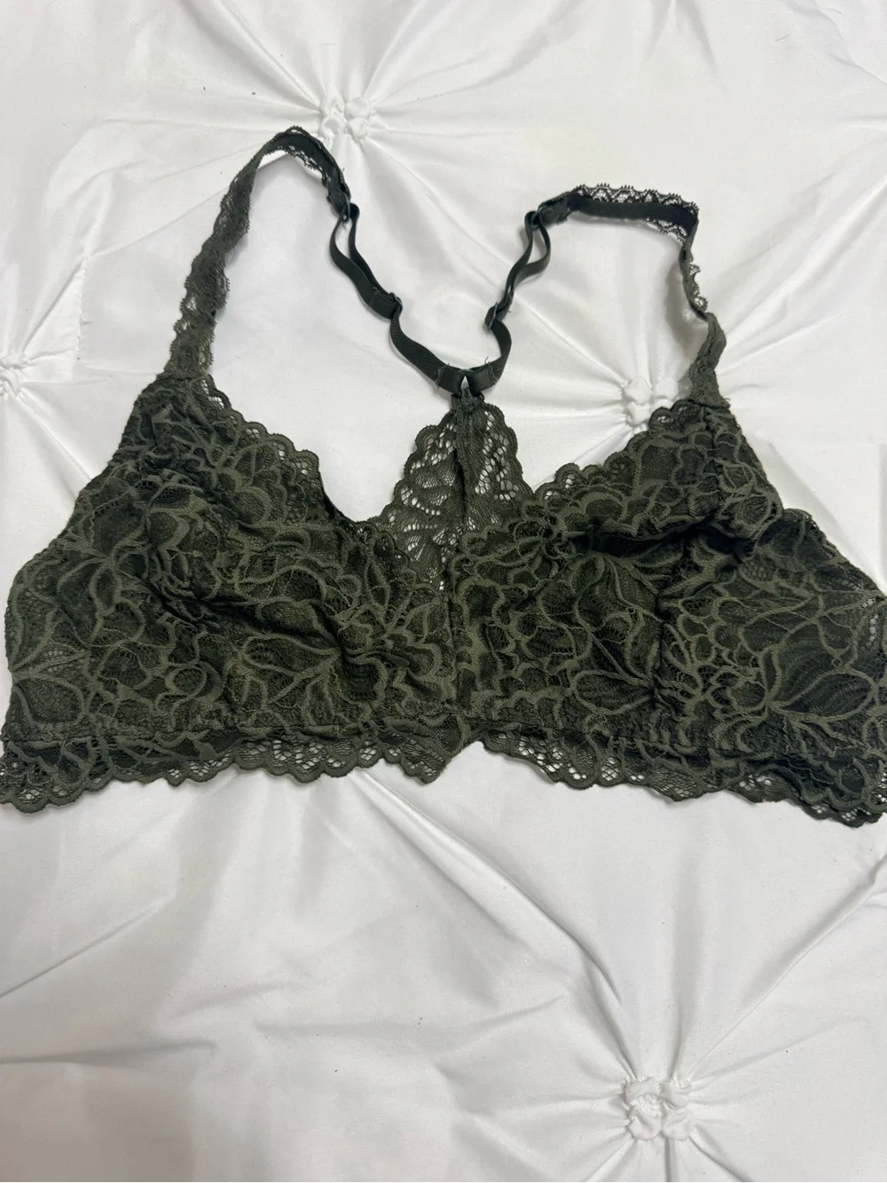 Xhilaration Olive Green Lace Racerback Bralette